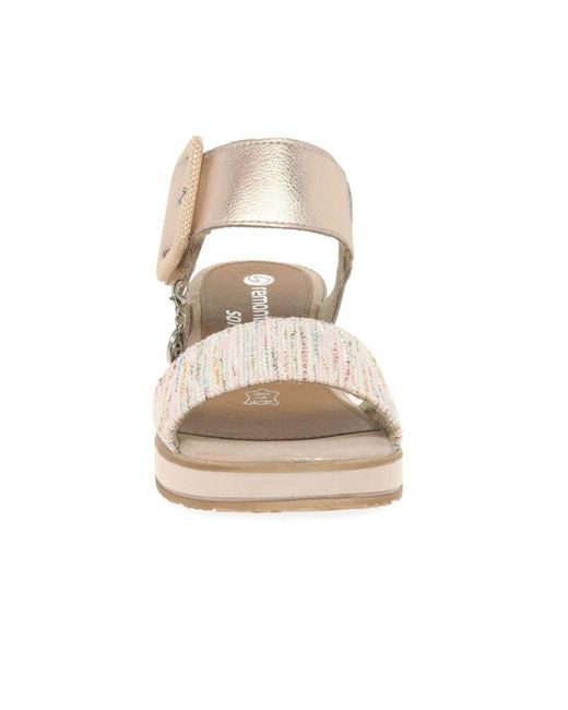 Remonte Metallic Capri Wedge Heel Sandals