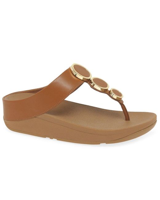 Fitflop Natural Fitflop Halo Leather Toe Post Sandals