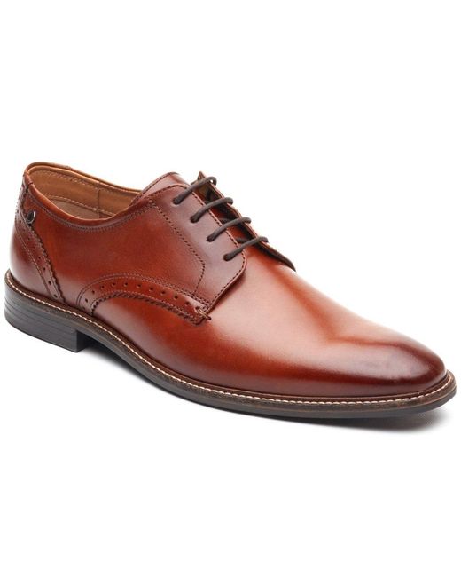 Base London Brown Eton Lace Up Shoes for men
