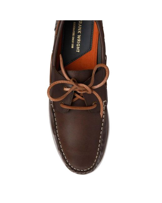 Frank Wright Brown Reaney Boat Shoes for men
