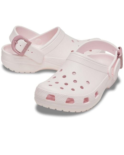 CROCSTM Pink Classic Buckle Clogs