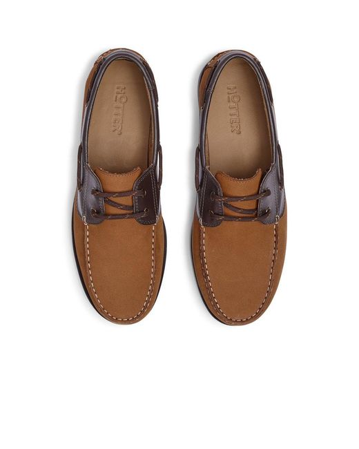 Hotter Brown Boom Boat Shoes for men