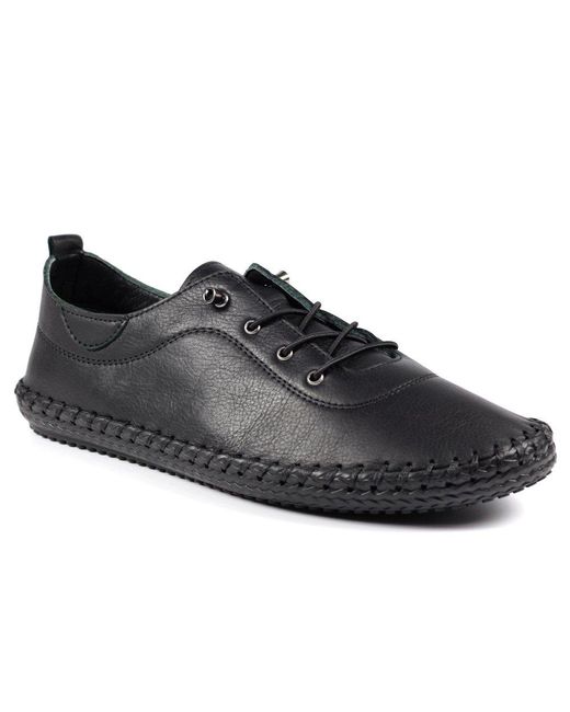 Lunar Black St Ives Plimsoll Trainers
