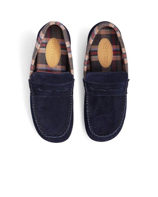 Hotter Blue Solace Slippers for men