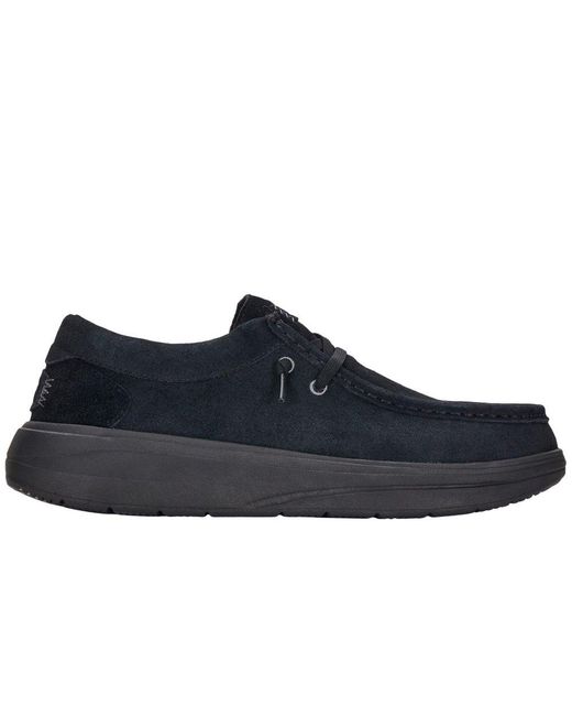 HeyDude Blue Wally Comf Suede Slip On Shoes for men