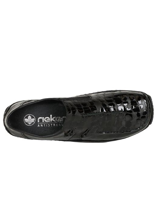 Rieker Black Celia Ladies Leather Casual Shoe