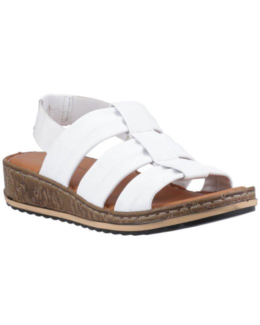 Hush Puppies White Eden Wide Fit Sandals