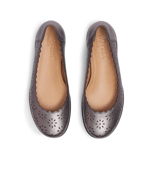Hotter Blue Eider Ballet Pumps