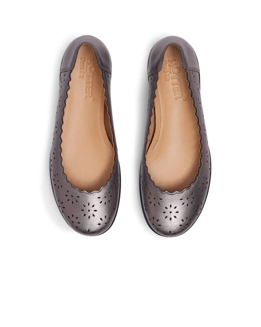 Hotter Blue Eider Ballet Pumps