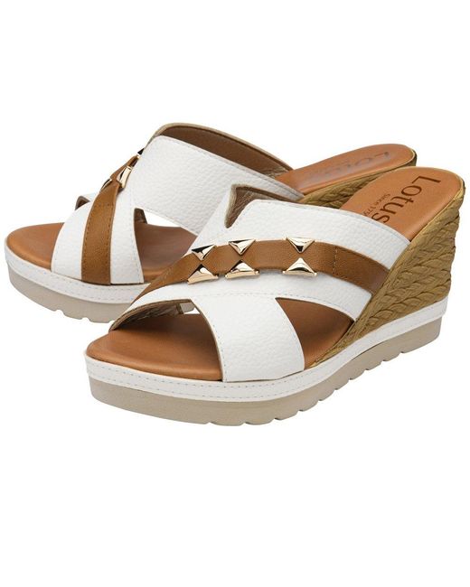 Lotus Metallic Barracuda Wedge Sandals