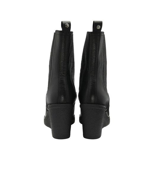 Ravel Black Calvay Wedge Heeled Ankle Boots