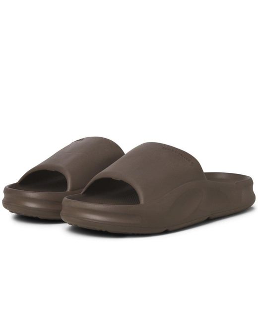 Jack & Jones Brown Jack &Amp; Jones Status Moulded Slider Sandals for men