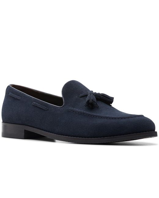 Clarks Blue Craftarlo Trim Loafers for men