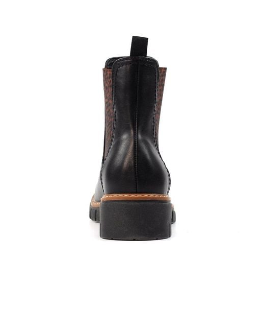 Lunar Black Ribble Ankle Boots