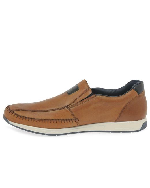 Rieker Brown Tempo Slip On Shoes for men