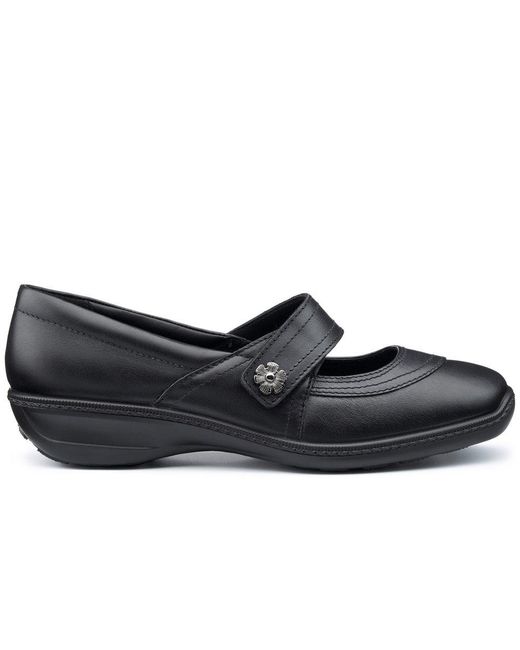 Hotter Black Charity Mary Jane Shoes