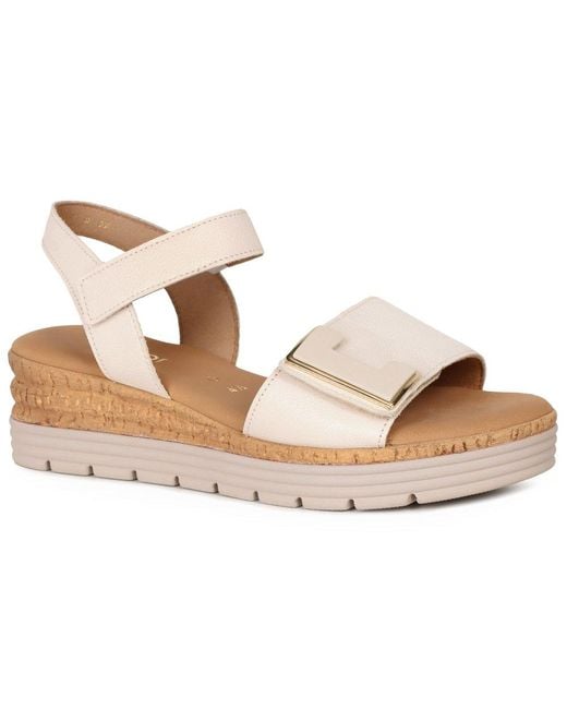 Gabor Natural Shout Wedge Heel Sandals Colour: Creme Lea (Uni)
