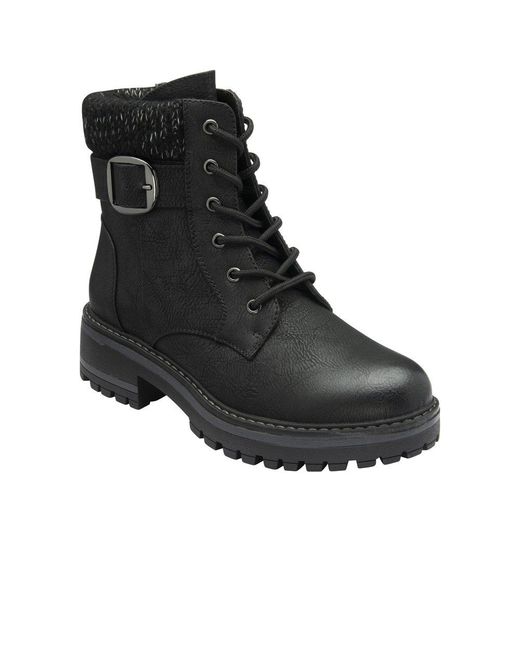 Lotus Black Gretal Ankle Boots