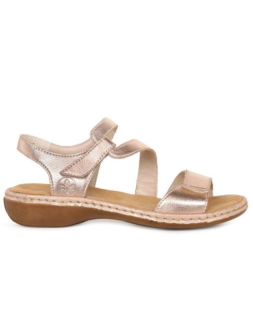 Rieker Pink Sphere Riptape Sandals