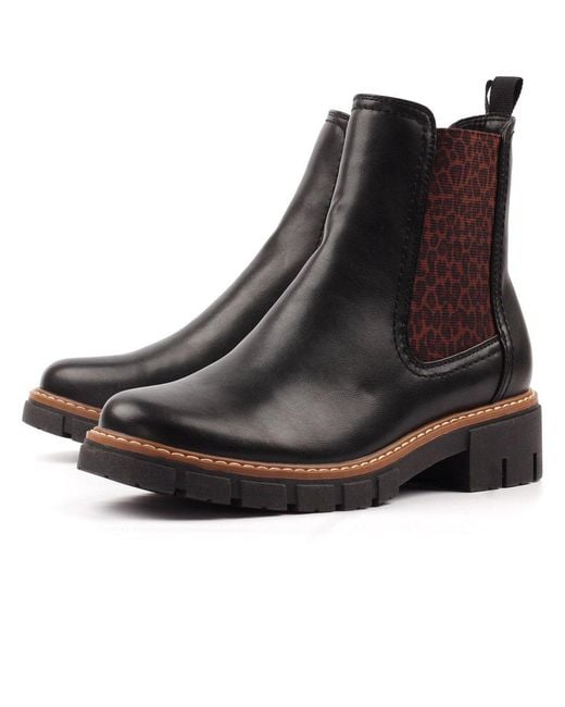 Lunar Black Ribble Ankle Boots