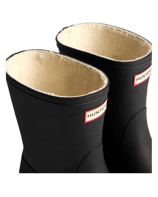 Hunter Black Downpour Short Insulated Wellingtons