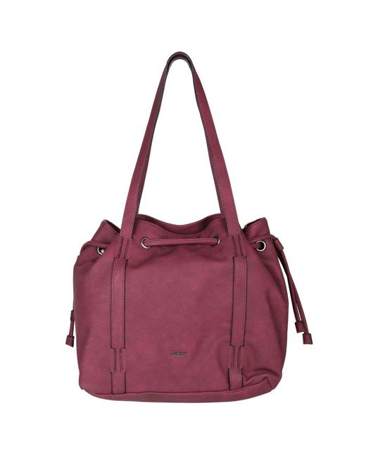 Gabor Purple Malu Drawstring Shoulder Bag