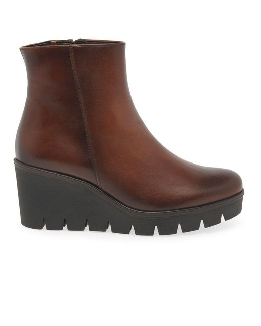 Gabor Black Utopia Wedge Heel Ankle Boots