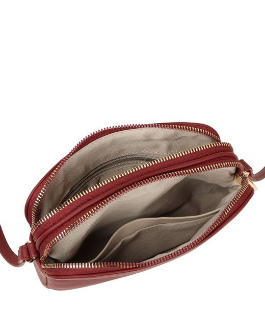 David Jones Red Toulouse Messenger Bag