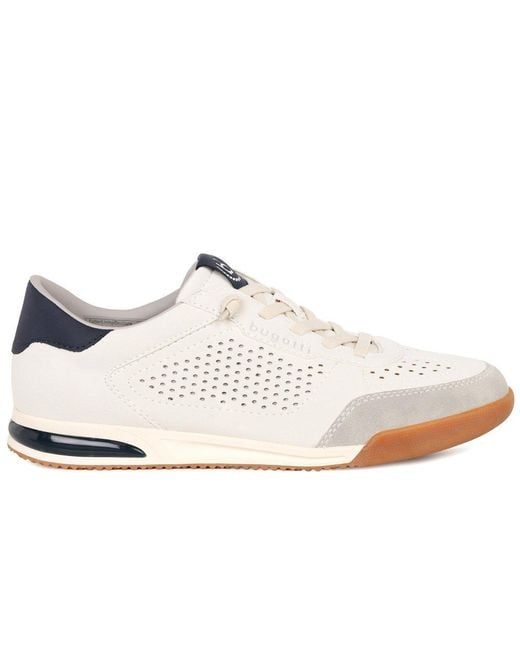 Bugatti White Treble Trainers for men