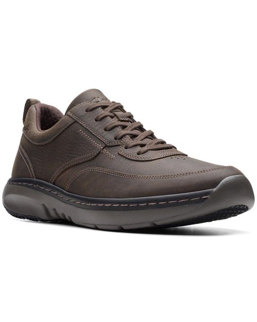 Clarks Gray Pro Lace Wide Fit Trainers for men