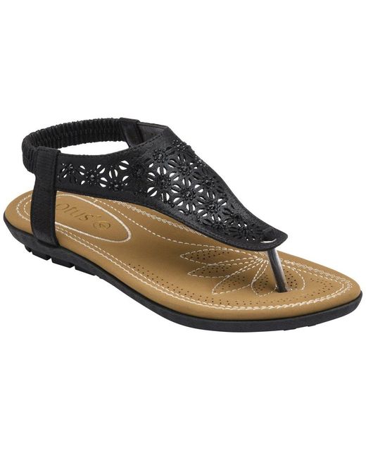 Lotus Black Vena Sandals