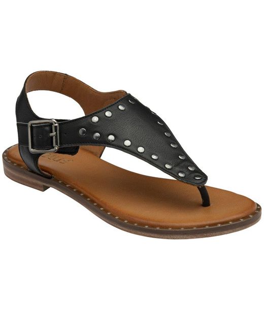 Lotus Black Juanita Toe Post Sandals