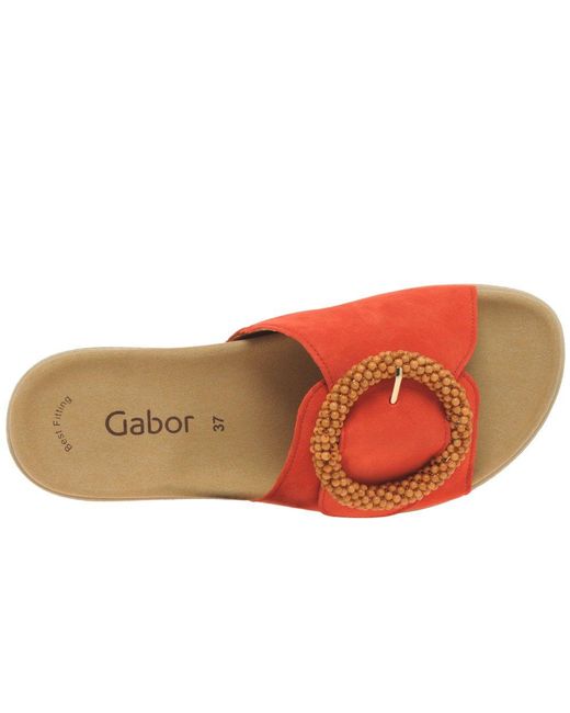 Gabor Red Everly Mule Sandals