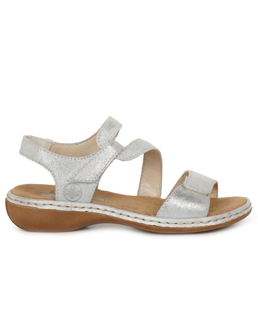 Rieker White Sphere Riptape Sandals