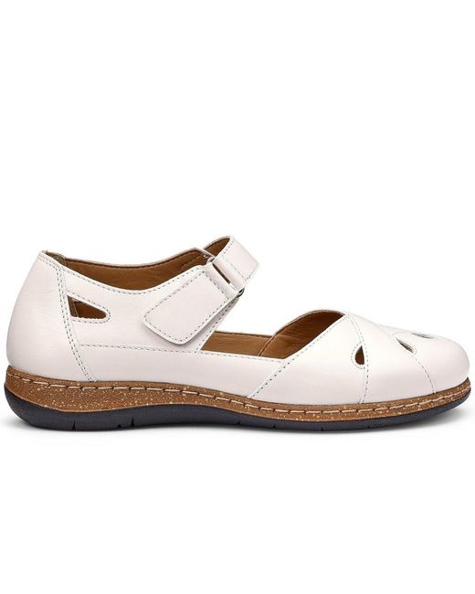 Hotter White Devi Mary Jane Shoes