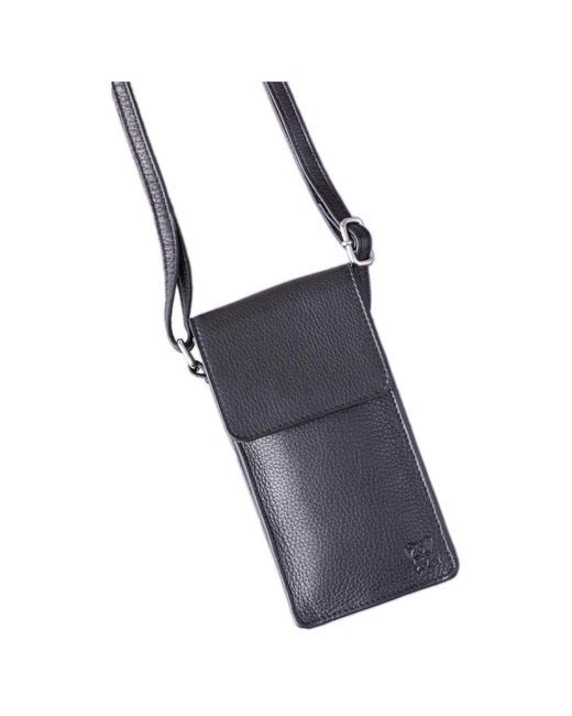 Lakeland Leather Blue Bowness Leather Crossbody Phone Pouch