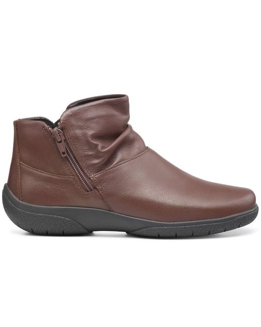 Hotter Brown Murmur Extra Wide Ankle Boots