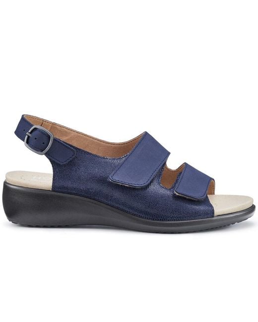 Hotter Blue Easy Ii Wide Fit Wedge Sandals