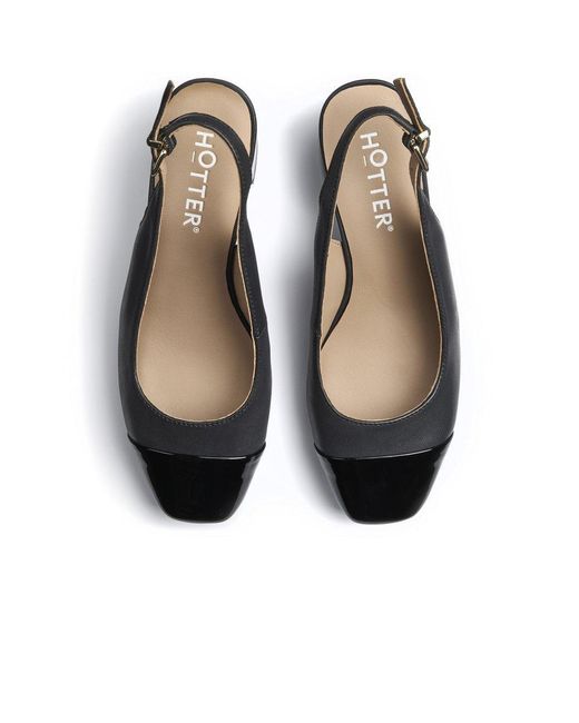 Hotter Blue Shimmy Slingback Court Shoes