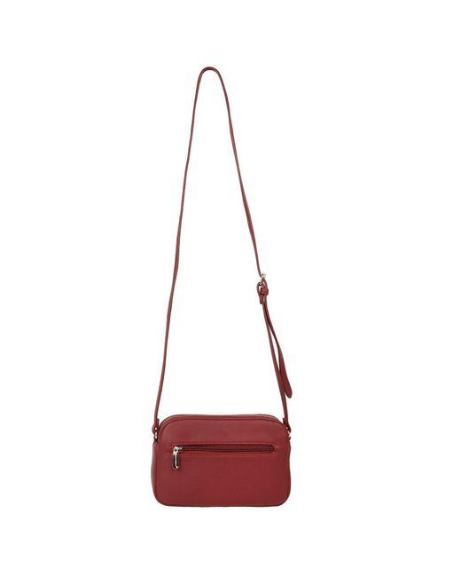 David Jones Red Toulouse Messenger Bag