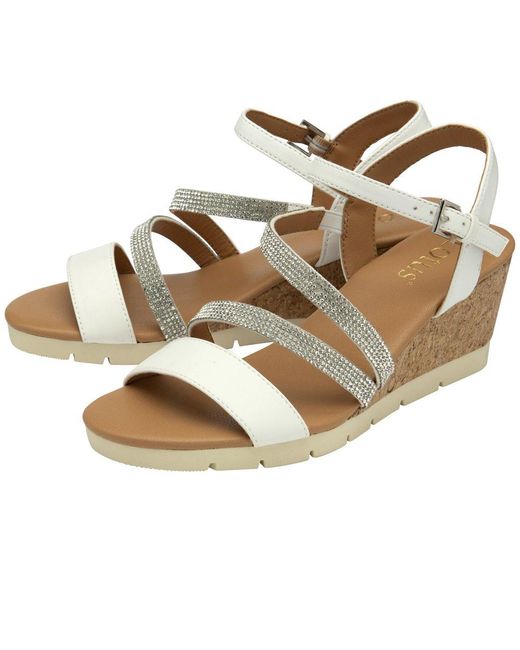 Lotus Metallic Goldie Wedge Sandals