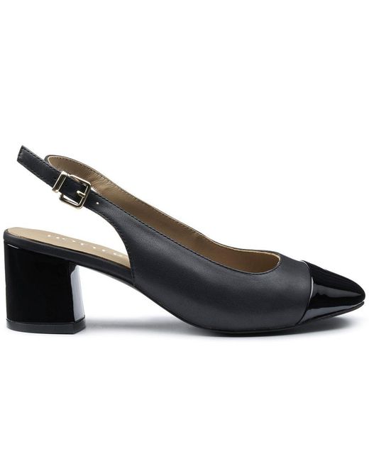 Hotter Blue Shimmy Slingback Court Shoes