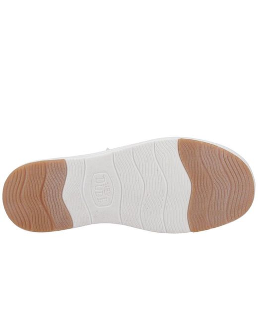 HeyDude White Wendy Nova Shimmer Trainers
