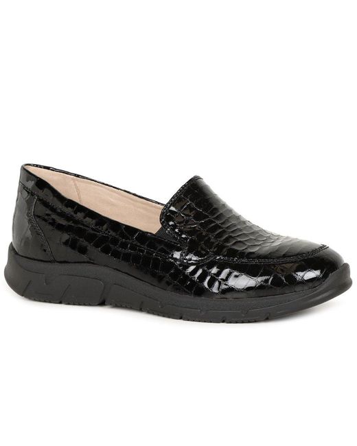 Caprice Black Ali Shoes Patent Croc