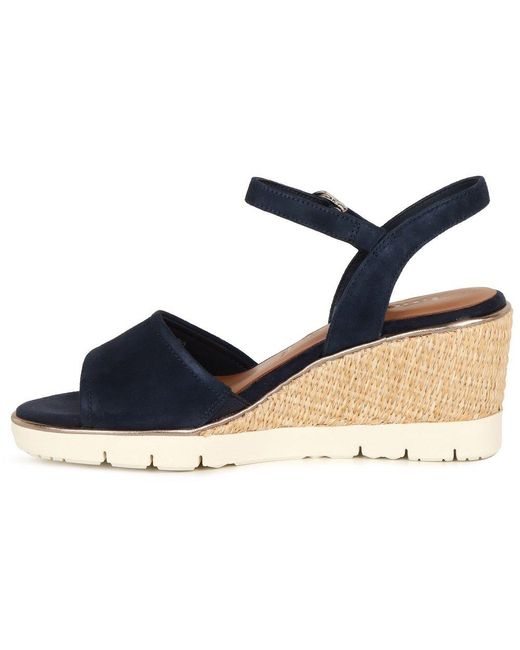 Tamaris Blue Tulip Wedge Heel Espadrille Sandals