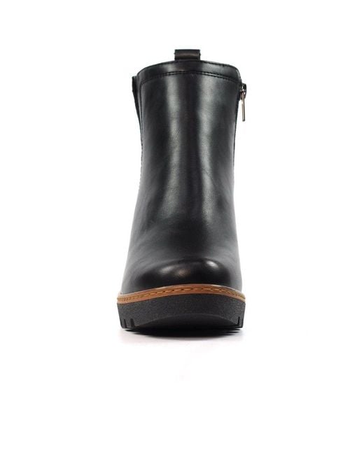 Lunar Black Pixie Wedge Ankle Boots