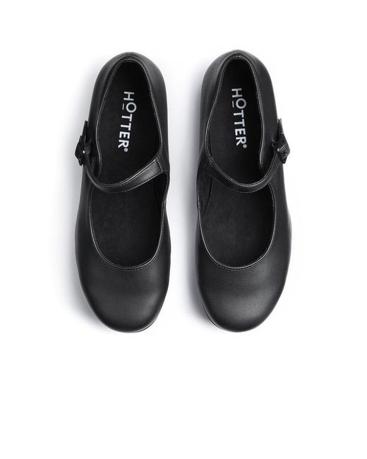 Hotter Black Wide Fit Mary Jane Shoes