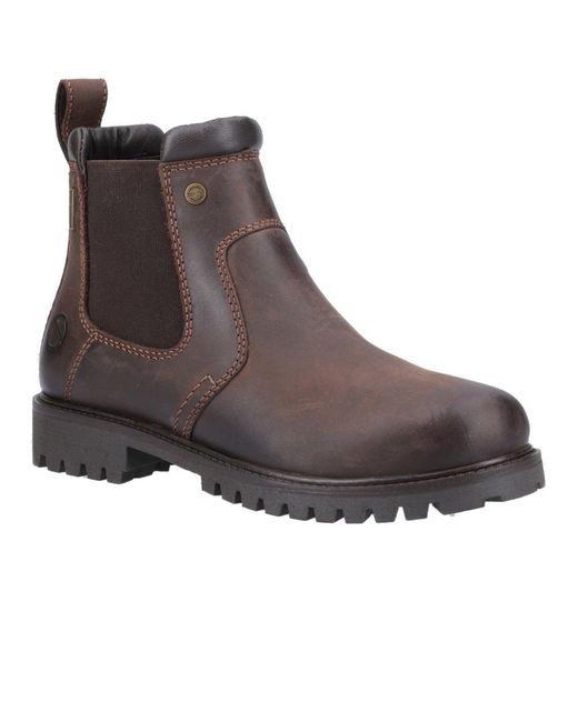 Cotswold Brown Pamington Leather Chelsea Ankle Boots