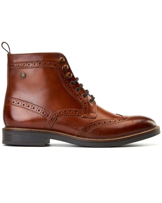 Base London Brown Bristol Brogue Boots for men