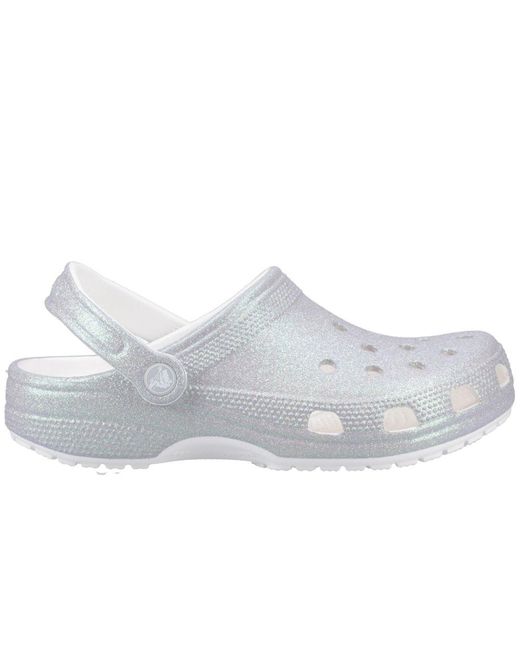 CROCSTM White Classic Glitter Sandals